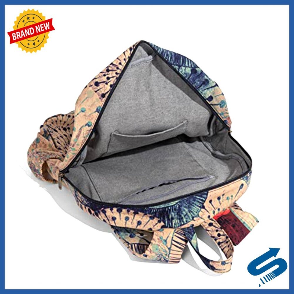 Large Capacity Bohemian Backpack Foldable Canvas Daypack Travel Bag - Picture 6 of 6